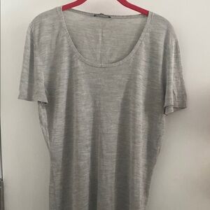 Lafayette 148 New York Gray Short Sleeve T-Shirt